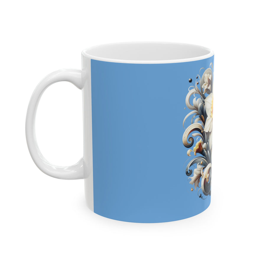 Flowers Printed Ceramic Mug, (11oz, 15oz)