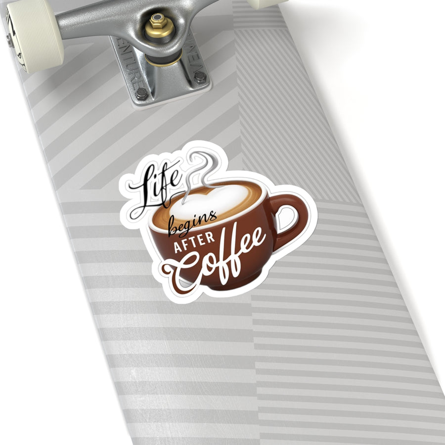 Typographic coffee cup  Kiss-Cut Stickers