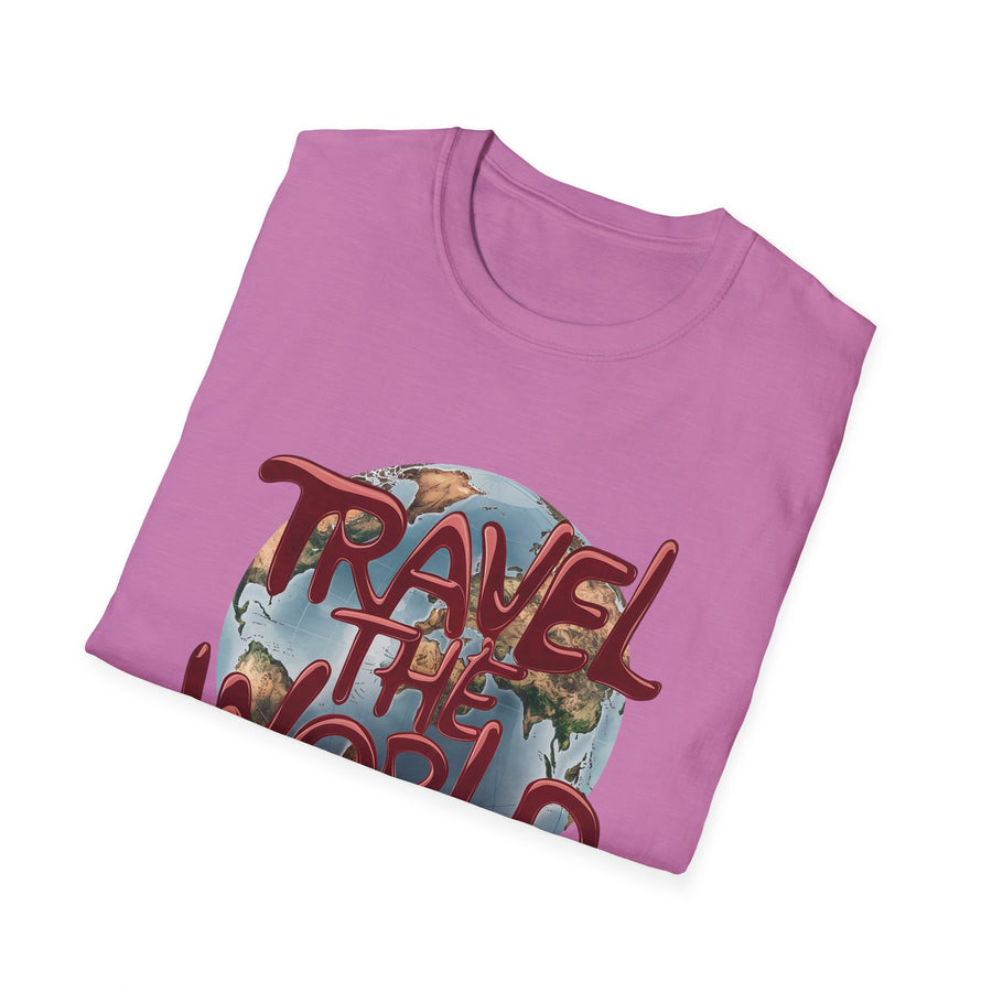 Travel the World Unisex Softstyle Short Sleeve Printed T-Shirt