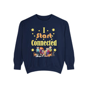 Unisex Garment-Dyed Crew Neck Chest Print Sweatshirt