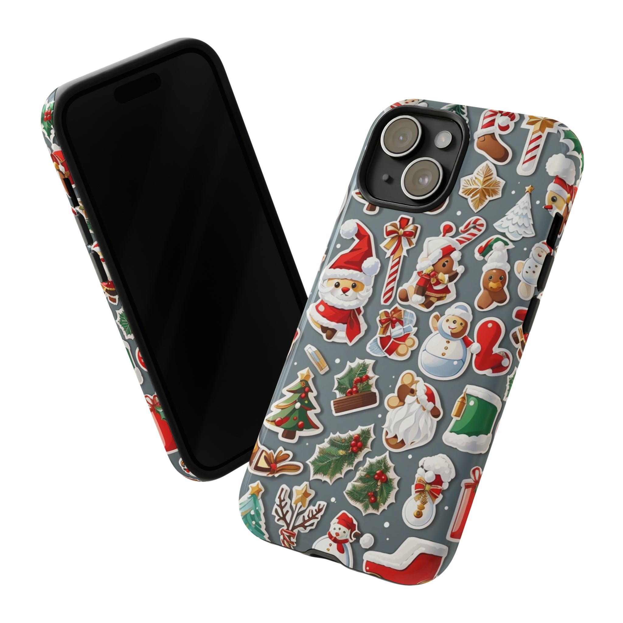 Custom Christmas phone cases for Apple, Samsung, and Google Pixel. devices..