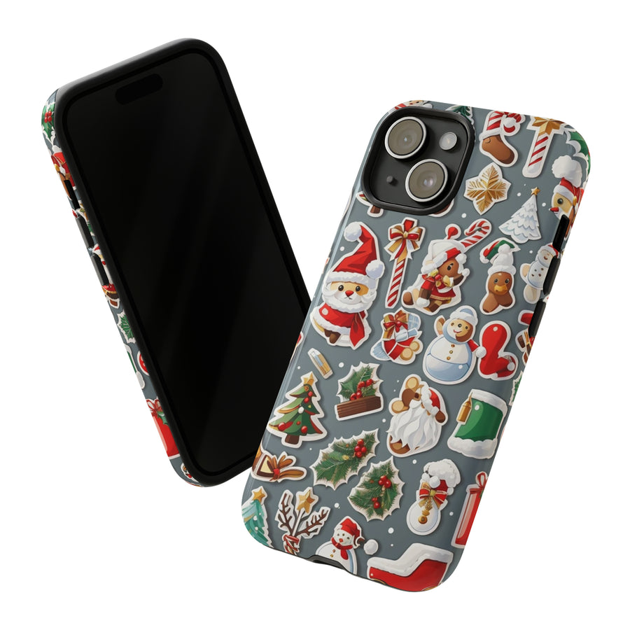 Custom Christmas phone cases for Apple, Samsung, and Google Pixel. devices.