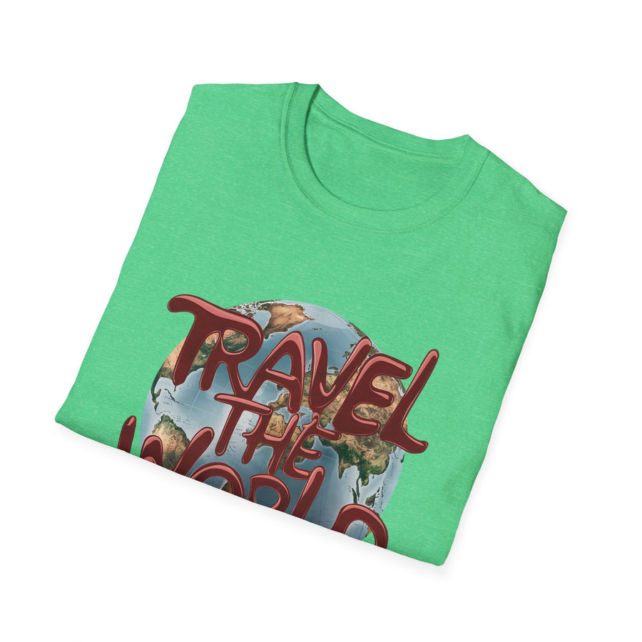 Travel the World Unisex Softstyle Short Sleeve Printed T-Shirt