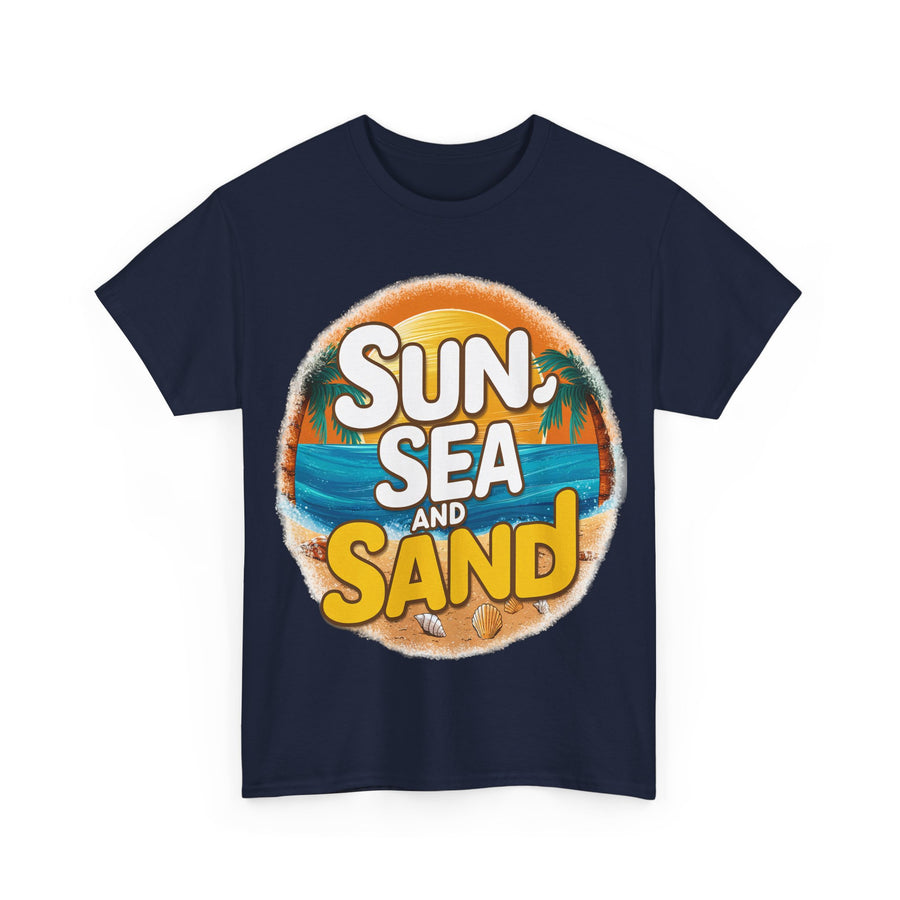 Gildan Sun Sea and Sand Printed Unisex Heavy Cotton Short Sleeve Tee