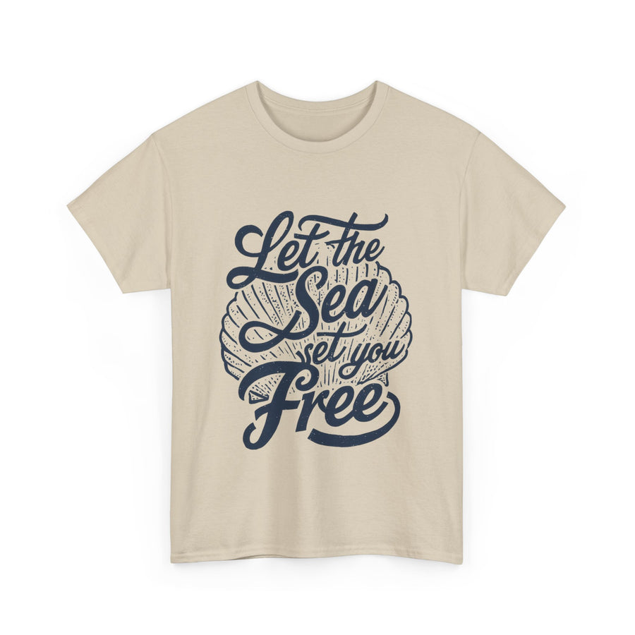 Gildan Let the Sea Unisex Heavy Printed Short Sleeve Cotton Tee