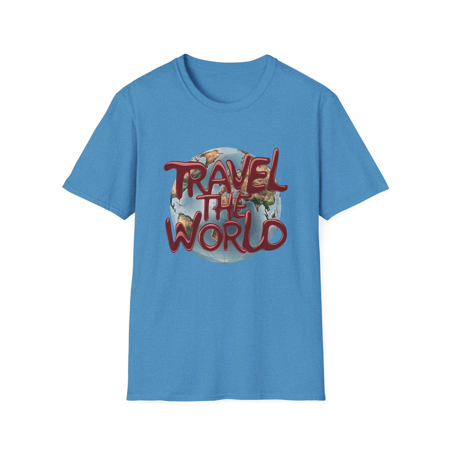 Travel the World Unisex Softstyle Short Sleeve Printed T-Shirt