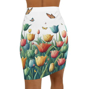 Generic Brand Floral Design Women's Mid-Waist Pencil Skirt (AOP)