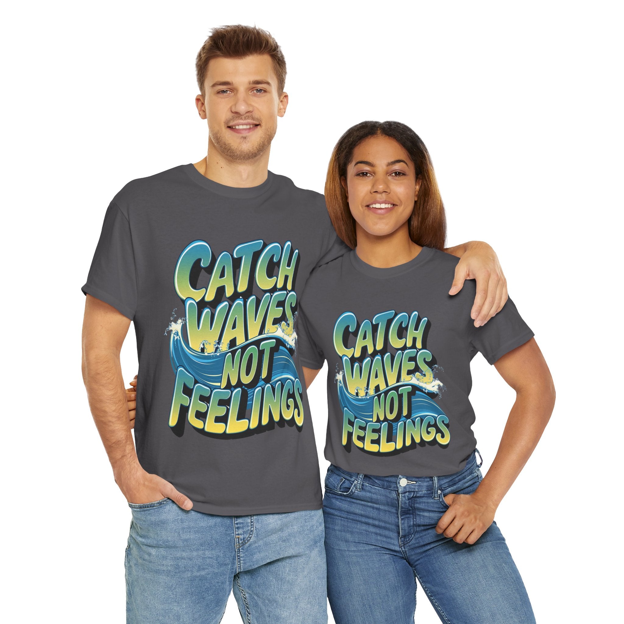 Gildan Catch Waves not Feeling Printed Unisex Heavy Short Sleeve Cotton Tee