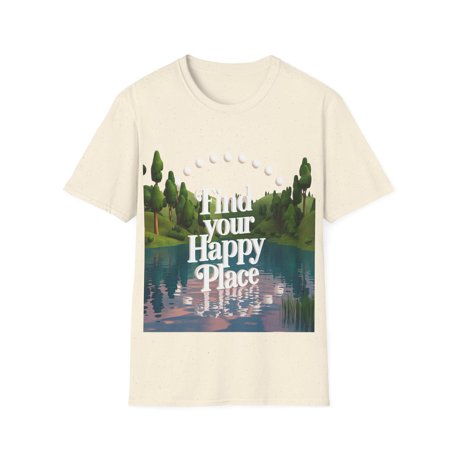 Happy Place Printed  Unisex Softstyle Crew Neck T-Shirt