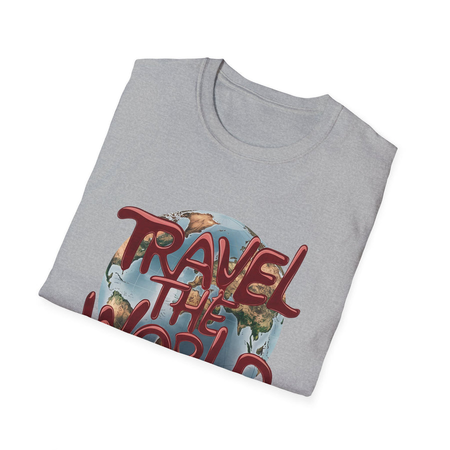 Travel the World Unisex Softstyle Printed T-Shirt