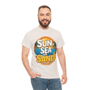 Gildan Sun Sea and Sand Printed Unisex Heavy Cotton Short Sleeve Tee