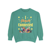 Unisex Garment-Dyed Crew Neck Chest Print Sweatshirt