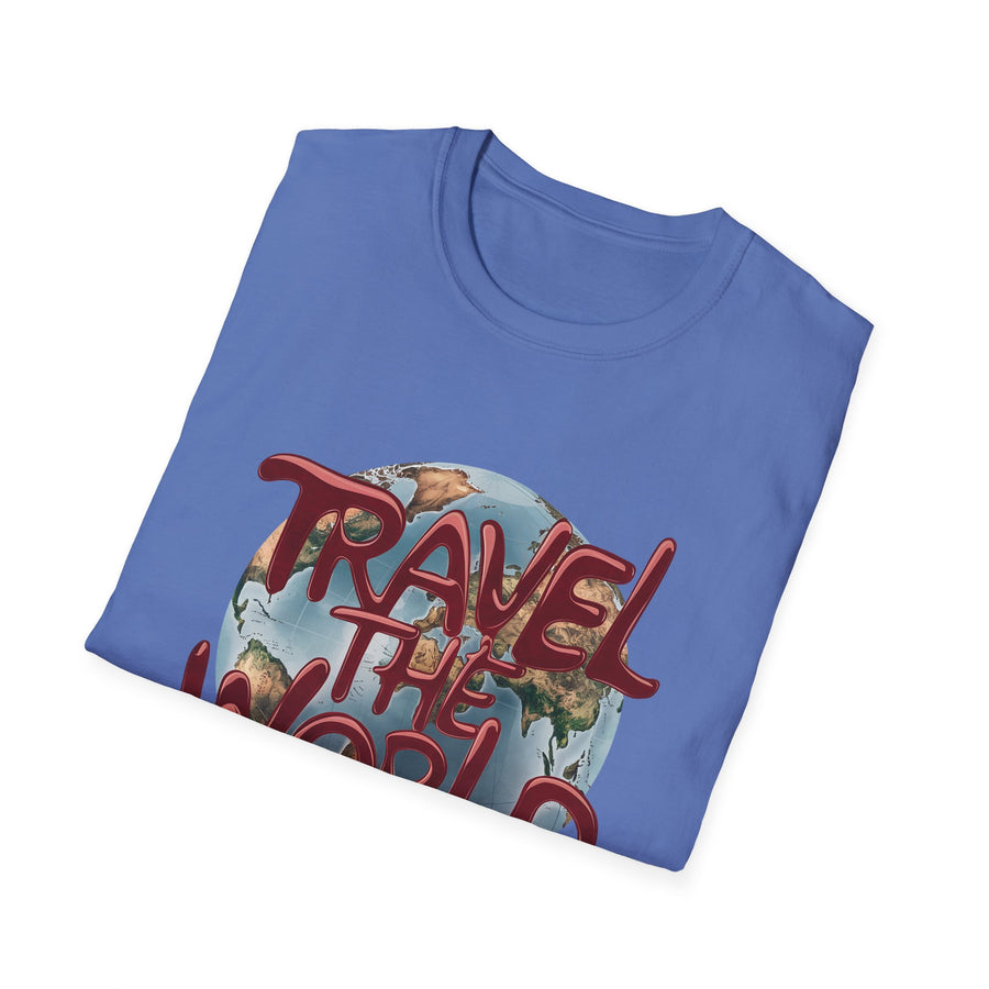 Travel the World Unisex Softstyle Short Sleeve Printed T-Shirt