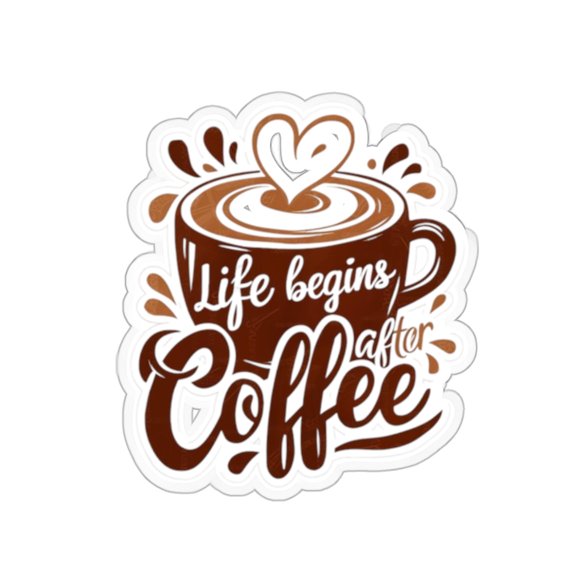 Typographic coffee cup Kiss-Cut Stickers