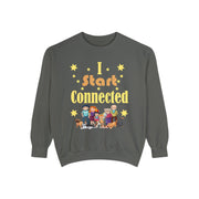 Unisex Garment-Dyed Crew Neck Chest Print Sweatshirt