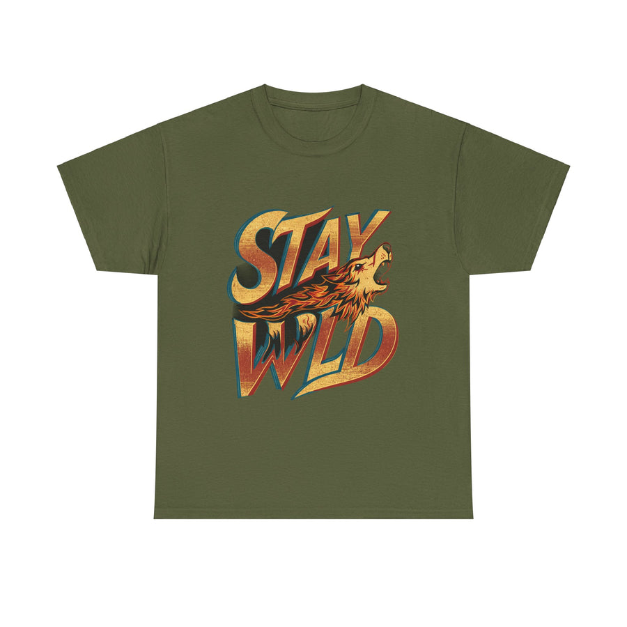 Gildan Stay Wild Unisex Heavy Printed Short Sleeve Cotton Tee