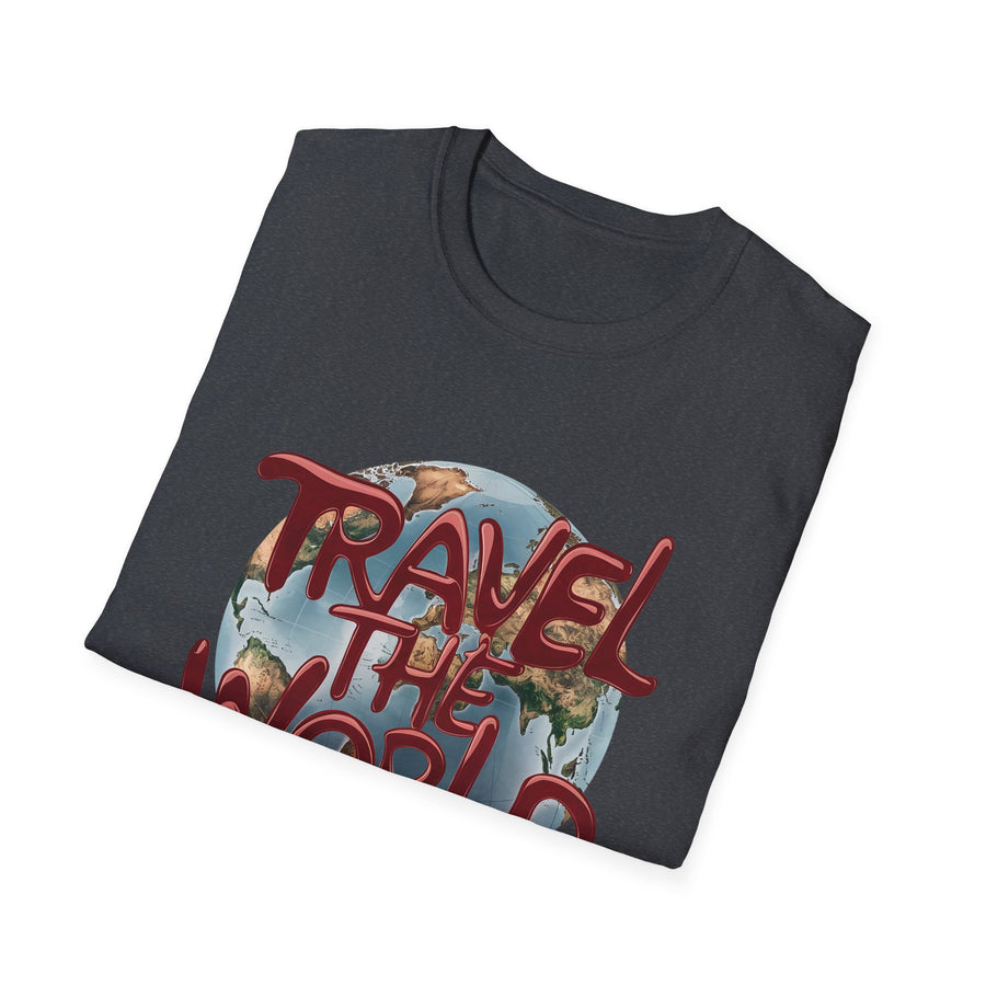 Travel the World Unisex Softstyle Printed T-Shirt