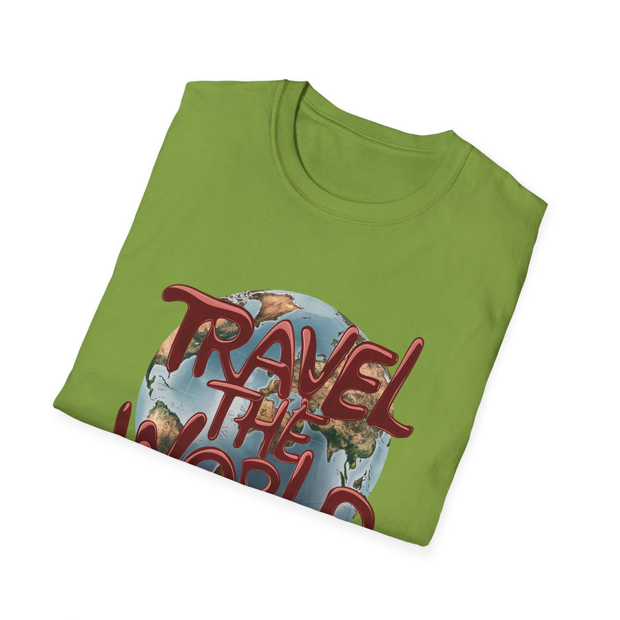 Travel the World Unisex Softstyle Short Sleeve Printed T-Shirt