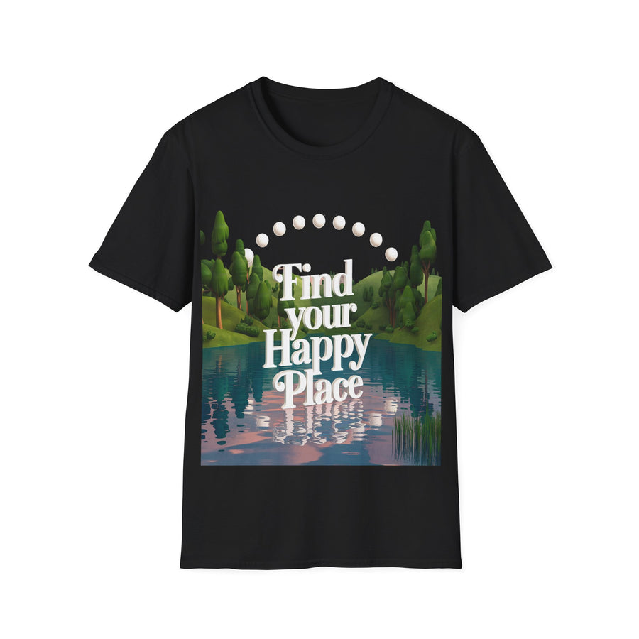 Happy Place Printed  Unisex Softstyle Crew Neck T-Shirt