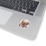 Typographic coffee cup Kiss-Cut Stickers