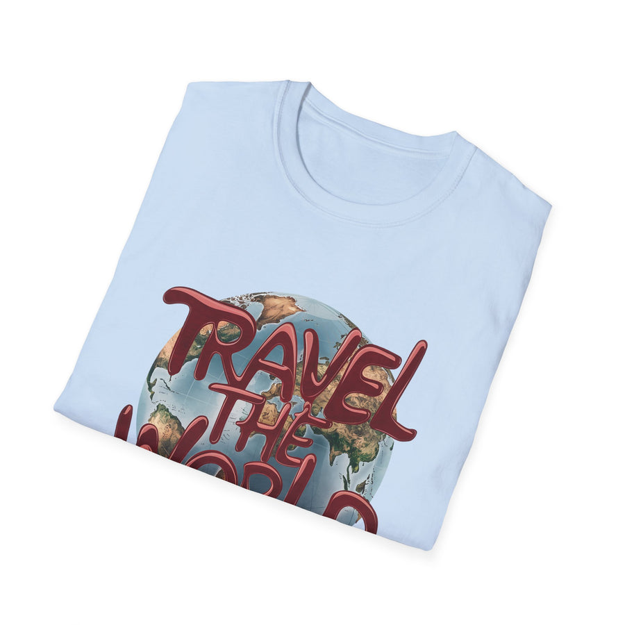 Travel the World Unisex Softstyle Short Sleeve Printed T-Shirt