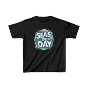 Kids Seas the Day Heavy Cotton Crew Neck  Printed T-Shirt Gildan