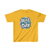 Kids Seas the Day Heavy Cotton Crew Neck  Printed T-Shirt Gildan