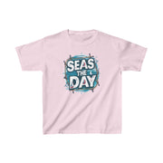 Kids Seas the Day Heavy Cotton Crew Neck  Printed T-Shirt Gildan