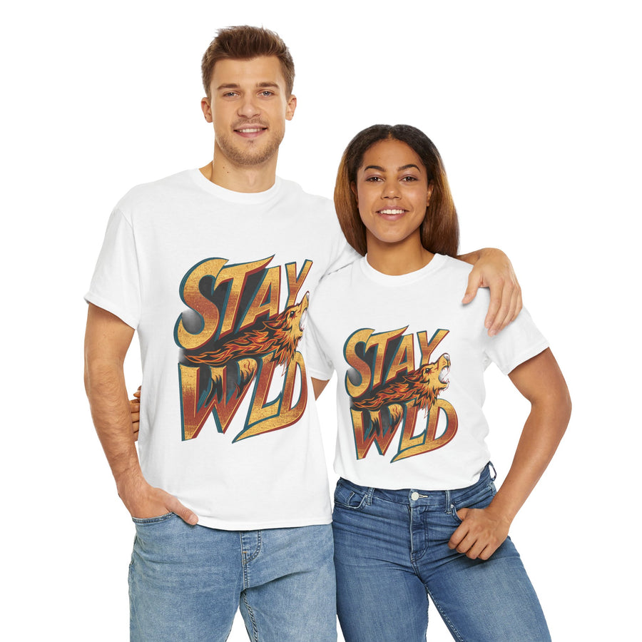 Gildan Stay Wild Unisex Heavy Printed Short Sleeve Cotton Tee