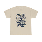 Gildan Let the Sea Unisex Heavy Printed Short Sleeve Cotton Tee