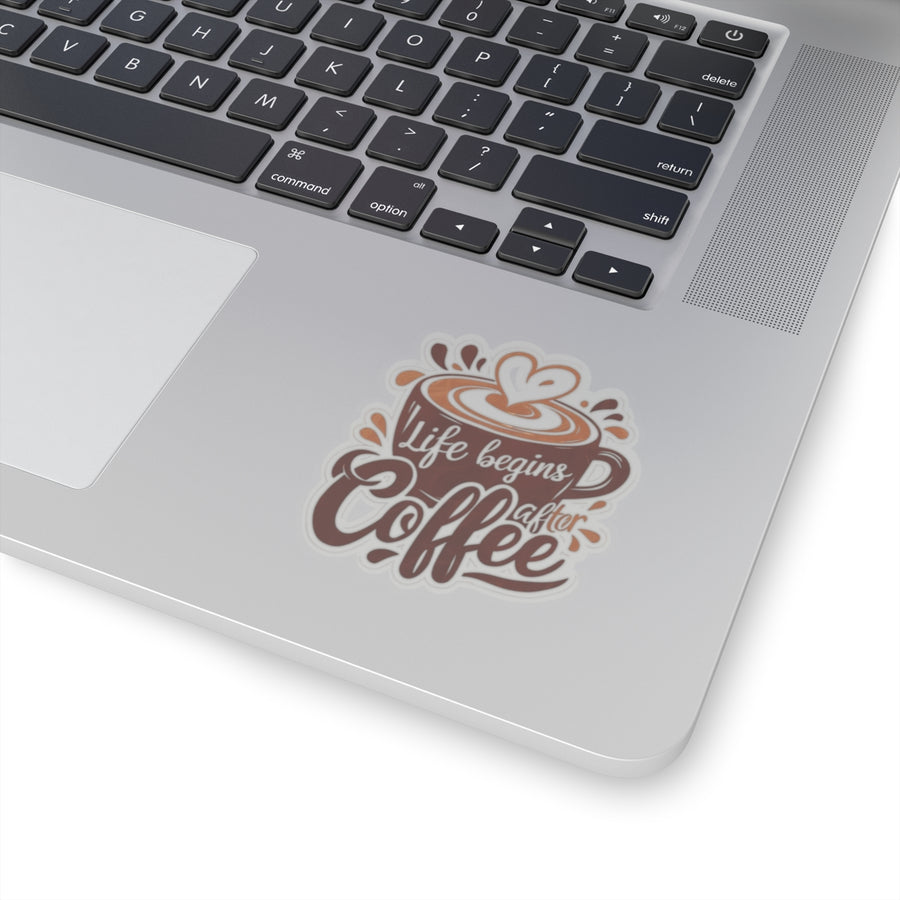 Typographic coffee cup Kiss-Cut Stickers