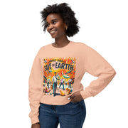 Unisex Lightweight Crewneck Chest Print Long Sleeve  Sweatshirt