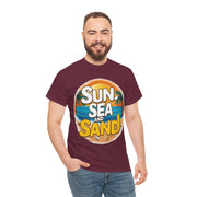 Gildan Sun Sea and Sand Printed Unisex Heavy Cotton Short Sleeve Tee