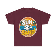 Gildan Sun Sea and Sand Printed Unisex Heavy Cotton Short Sleeve Tee