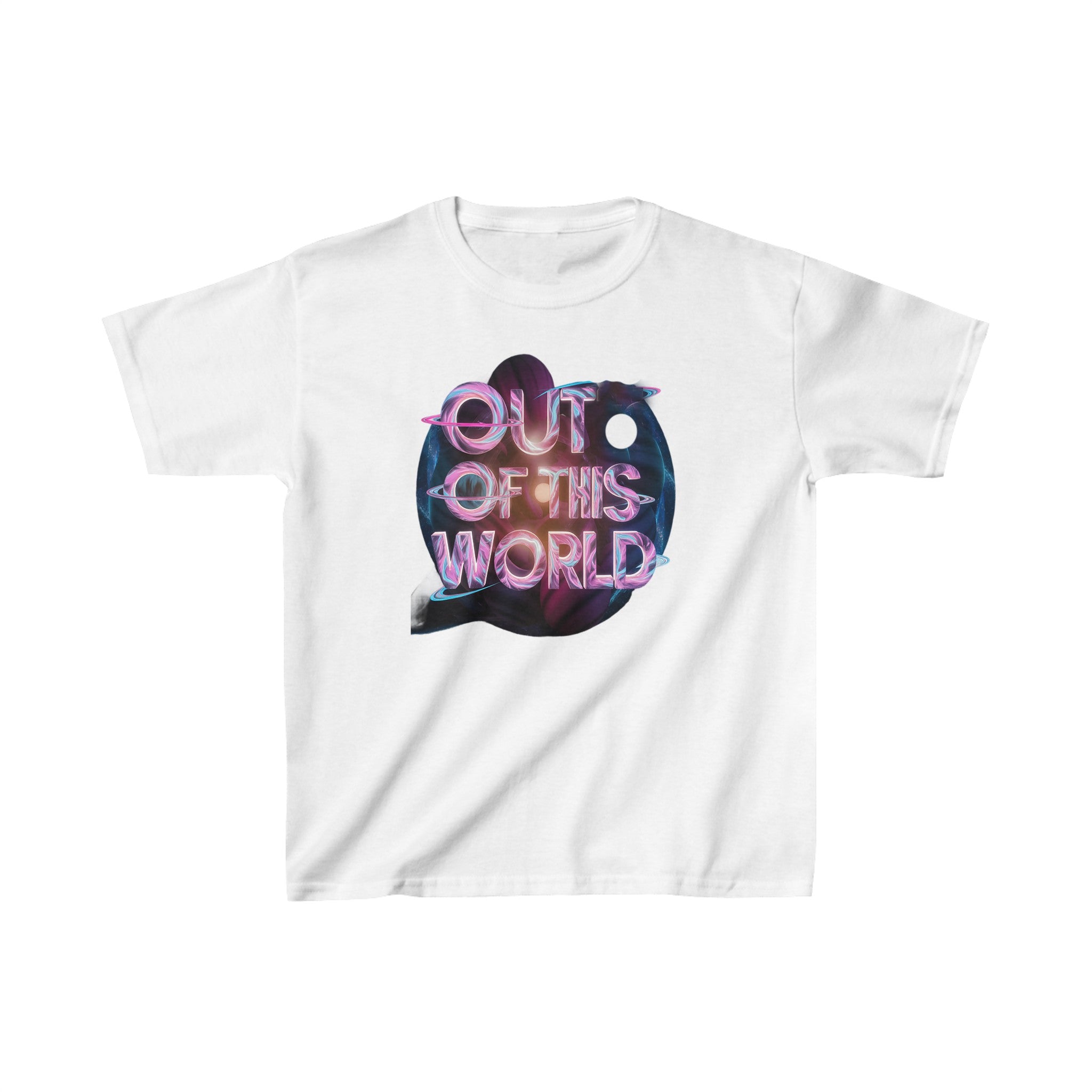 Kids Heavy Cotton Short Sleeve Out of this World Printed Tee