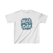 Kids Seas the Day Heavy Cotton Crew Neck  Printed T-Shirt Gildan