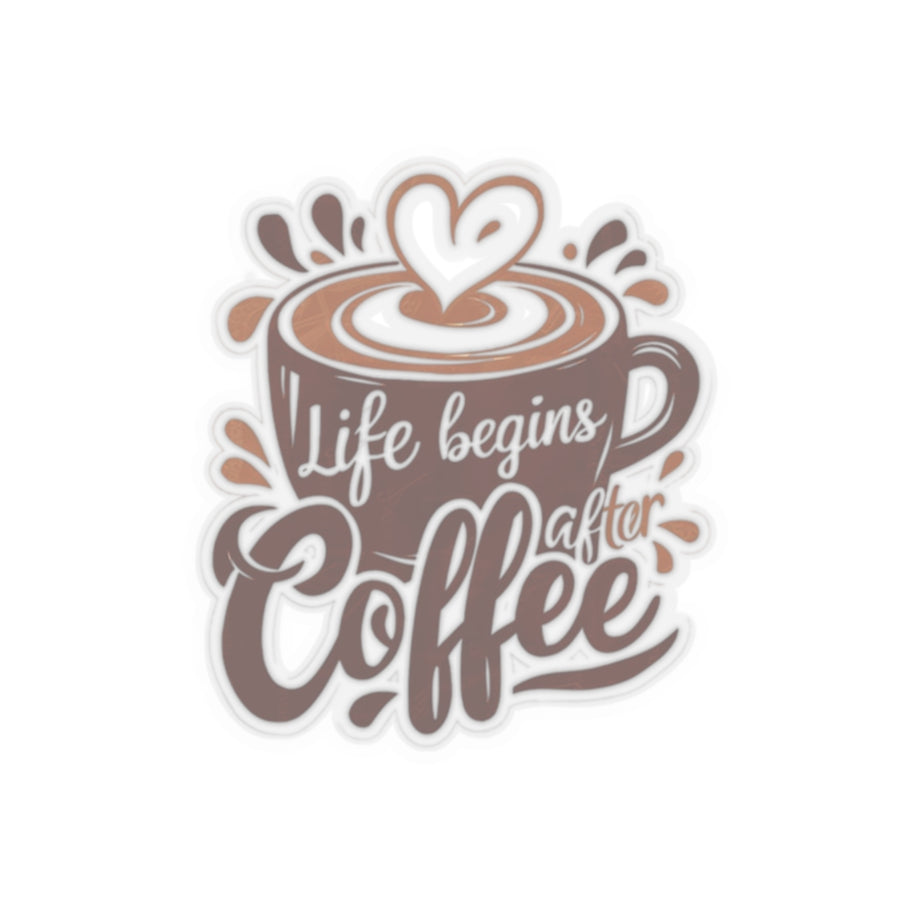 Typographic coffee cup Kiss-Cut Stickers