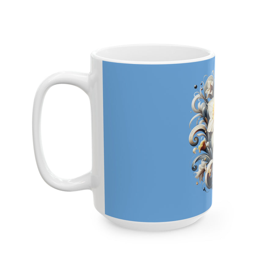 Flowers Printed Ceramic Mug, (11oz, 15oz)