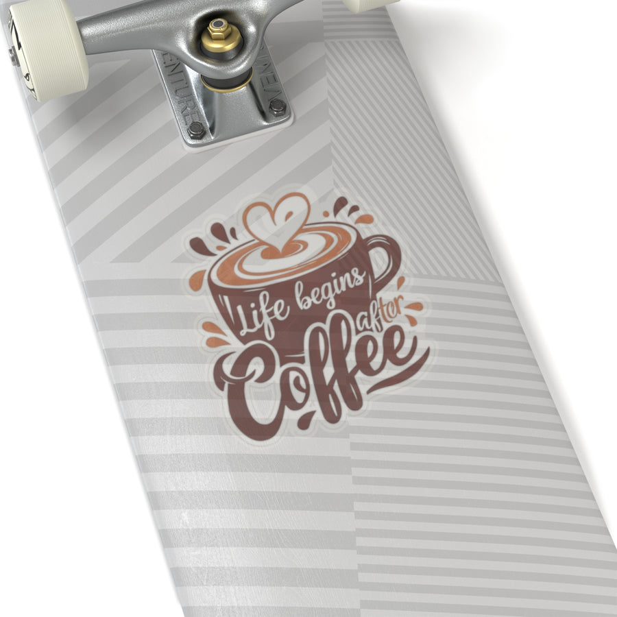 Typographic coffee cup Kiss-Cut Stickers