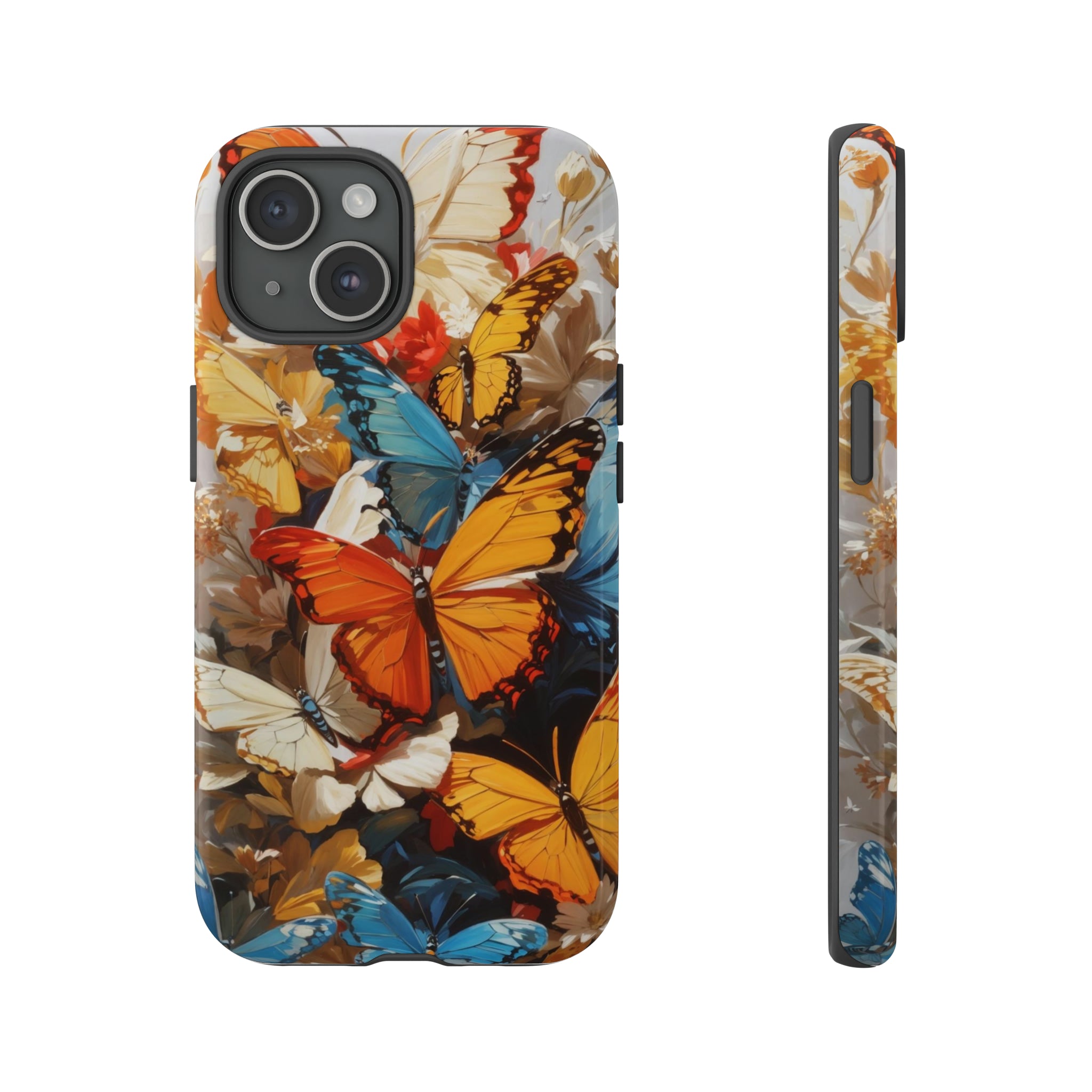 Tough Phone Cases, Colorful Butterfly Design, Apple iPhone, Samsung Galaxy, and Google Pixel devices with premium-quality custom protective phone cases.