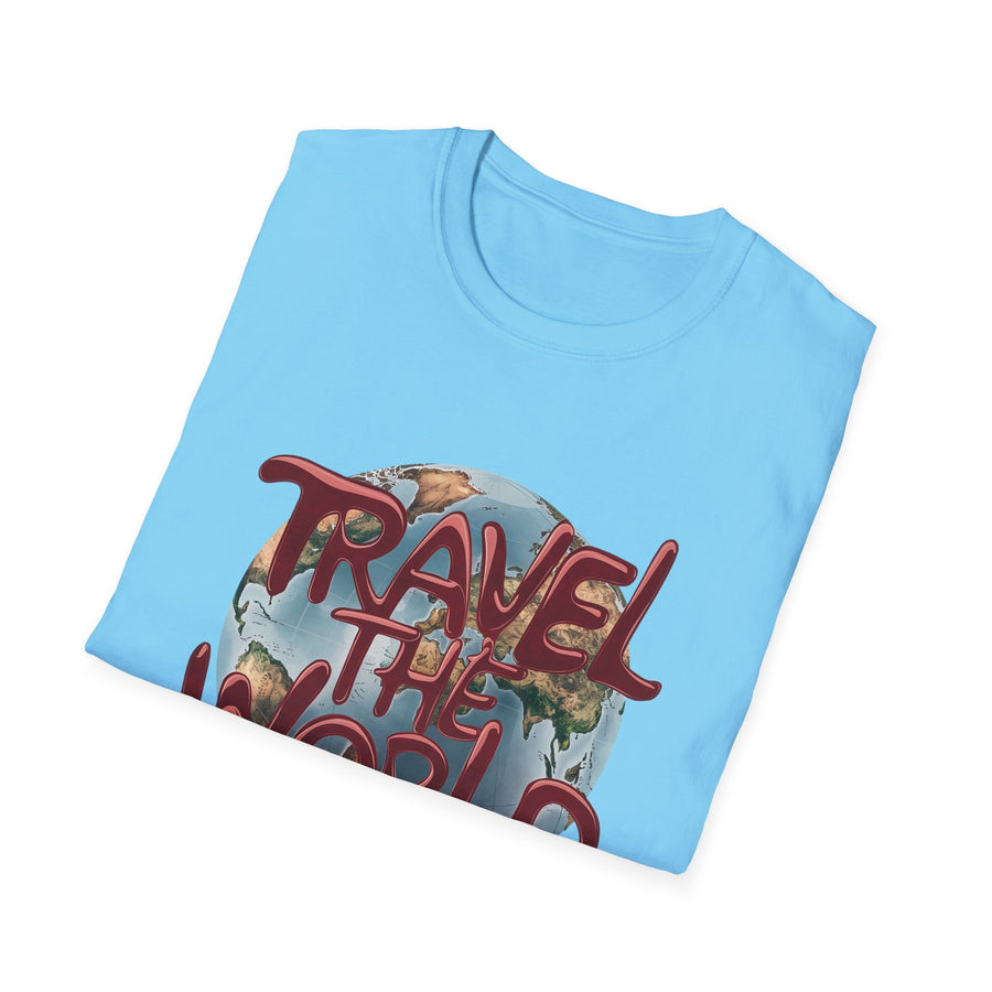 Travel the World Unisex Softstyle Short Sleeve Printed T-Shirt