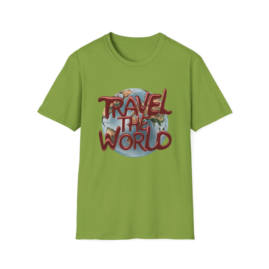 Travel the World Unisex Softstyle Short Sleeve Printed T-Shirt