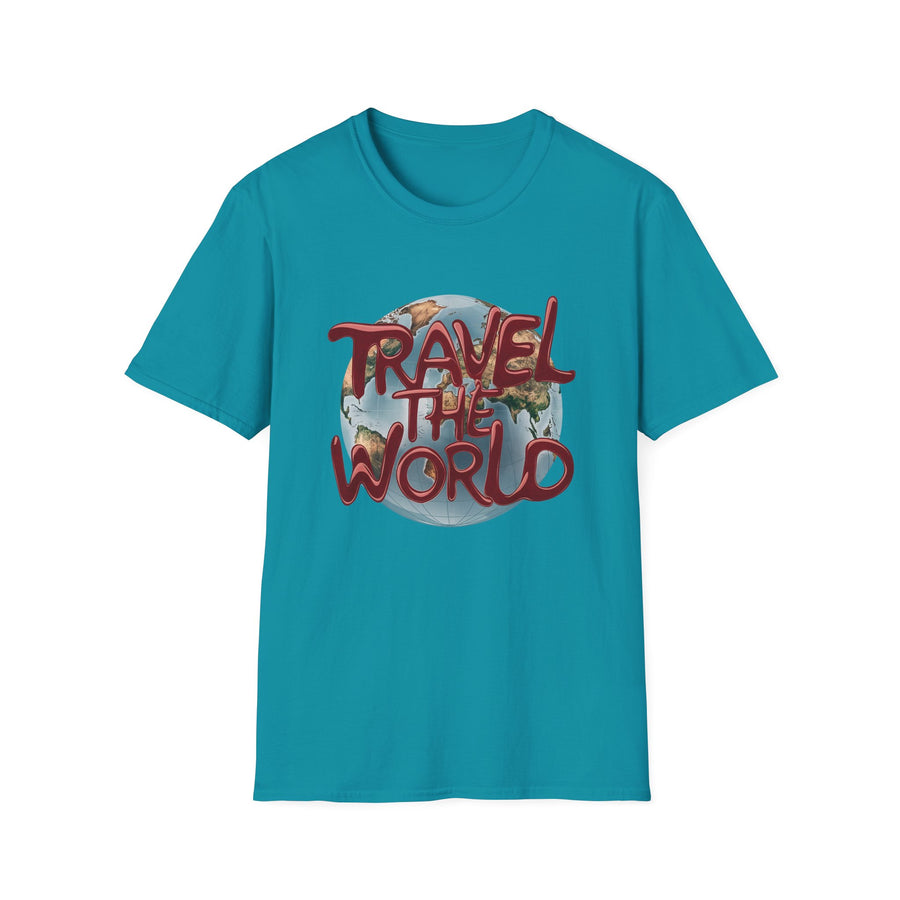 Travel the World Unisex Softstyle Short Sleeve Printed T-Shirt