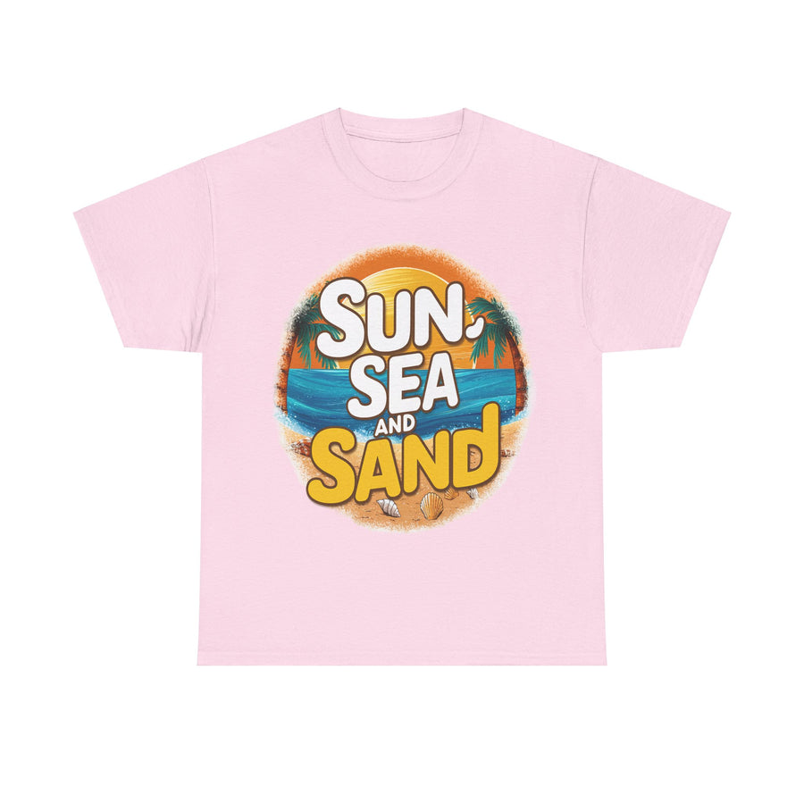 Gildan Sun Sea and Sand Printed Unisex Heavy Cotton Short Sleeve Tee