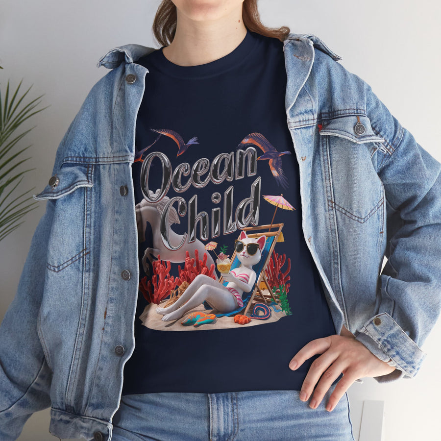 Ocean Child Printed Unisex Heavy Cotton Short Sleeve T-Shirt