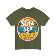 Gildan Sun Sea and Sand Printed Unisex Heavy Cotton Short Sleeve Tee