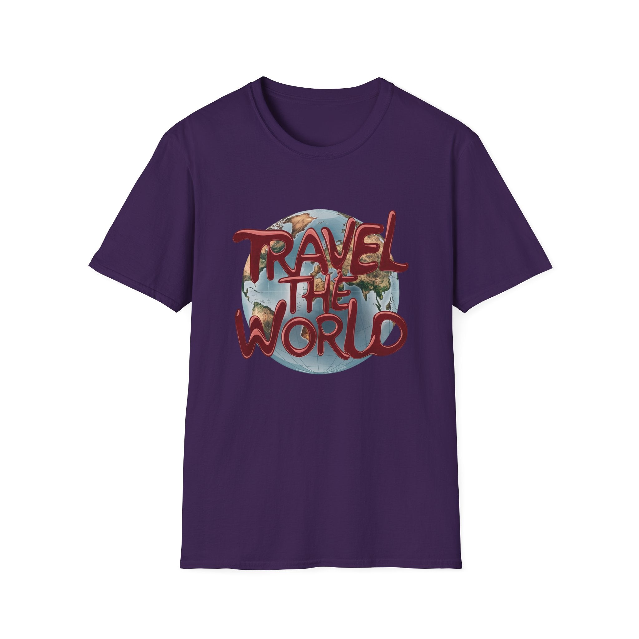 Travel the World Unisex Softstyle Short Sleeve Printed T-Shirt