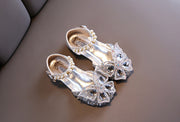 Glitter Crystal High Heel Sandals for Kids' Dance and Performance