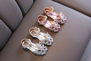 Kids High Heel Glitter Sandals Princess Dance Shoes