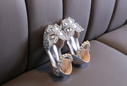 Children High Heel Glitter Crystal Sandals